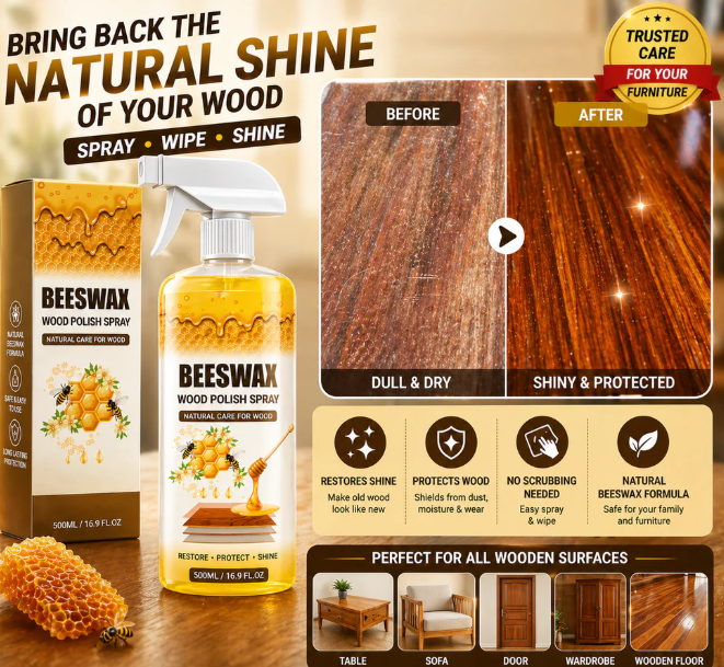 Beeswax Wood Polish Spray(Pack of 2) by Dropdash