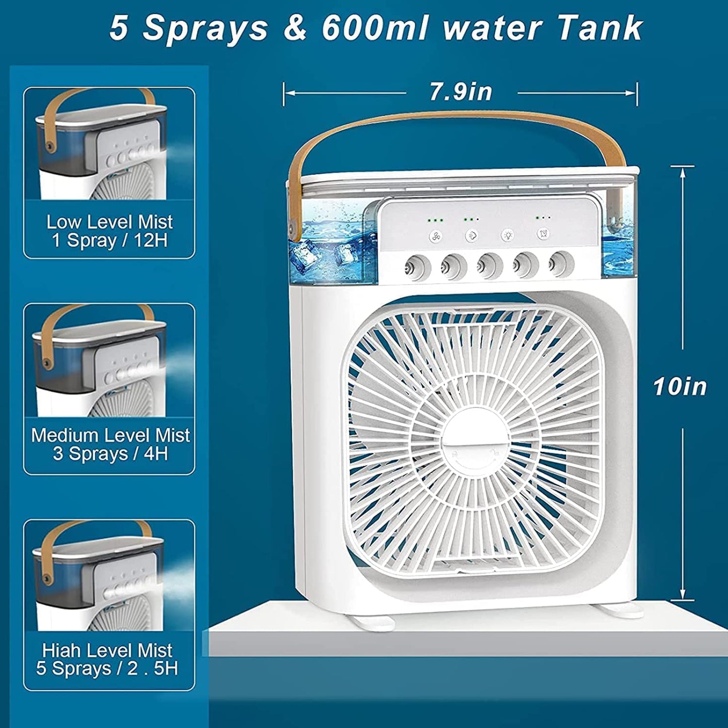 Portable Humidifier Air Cooler Mist Fan Mini Cooler for Home by Dropdash